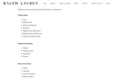 does ralph lauren accept Afterpay